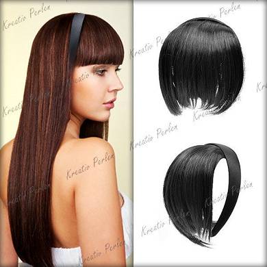 Frauen Schwarz Bang Fringe Perücken Gelockt Faser Alltag Partei Cosplay 15cm