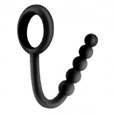 BALL CINCH WITH ANAL BEAD BLACK