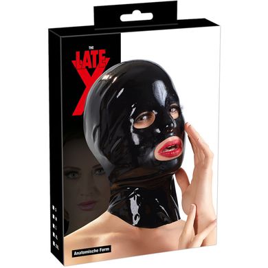 Latex Kopfmaske schwarz - anatomisch geformt