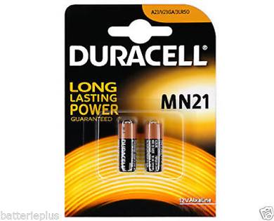 2x Batterie A23 MN21 Duracell Security Alkaline DURALOCK 12V MHD 2018, 23A LRV08
