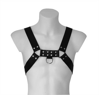 Leder Herren Brust-Harness DELUXE breit