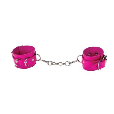 Handschellen Leder und Metall pink