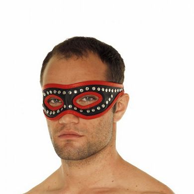 Leder Augenmaske offen mit Nieten