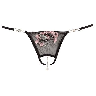 String mit offenem Schritt und Stickereien
