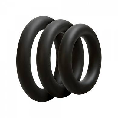 Doc Johnson - 3-teilige Penisring-Set - Ø 40, 45, 50 mm - in Schwarz