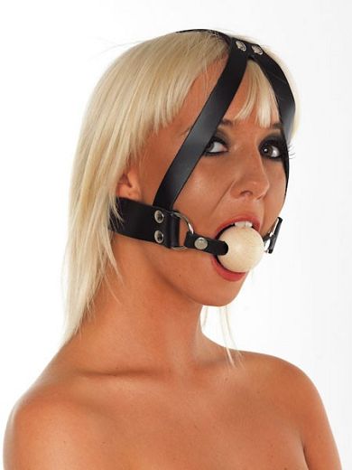 Leder-Knebelgeschirr mit Holzball
