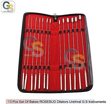 13 PCS SET OF BAKES ROSEBUD DILATORS URETHRAL G.S INSTRUMENTS by G.S Gyne