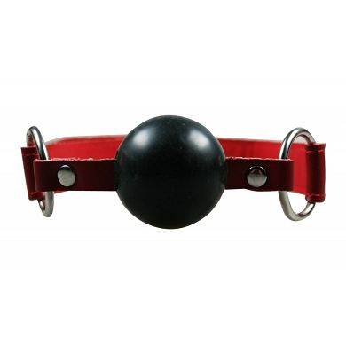 Gummi Ballknebel / Ballgag - 46mm Durchmesser Schwarz / Rot