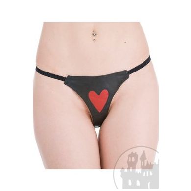 Leder G-String red heart