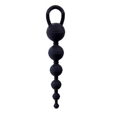 Analkette mit 6 Kugeln in Schwarz