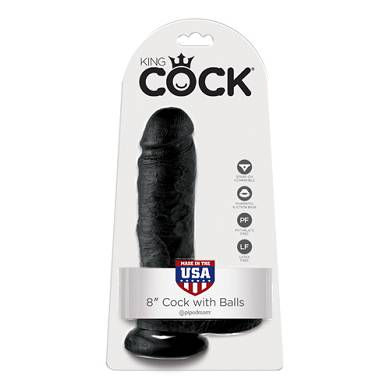 King Cock 20 cm Dildo mit Hoden Schwarz