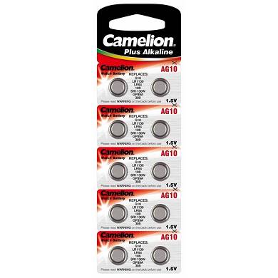 10x Knopfzelle AG10-LR54-V10GA-189-389 Alkaline Uhrenbatterie von Camelion