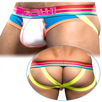 Andrew Christian - BLOW! Bubble Butt Jock Show-It Electric/White