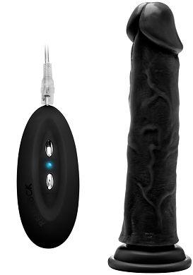 23,5 x 4,5 cm REALROCK Vibrator - ohne Hoden black