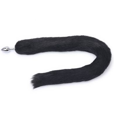 8 x 3,4 cm Fox Tail Plug black - mit 75 cm Schwanz