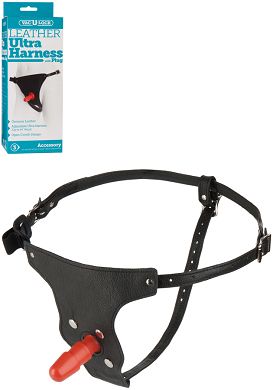 Vac-U-Lock Unisex LEATHER Ultra HARNESS 3000 with Plug