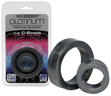 The C-Rings Silikon Penisring 2er Set black