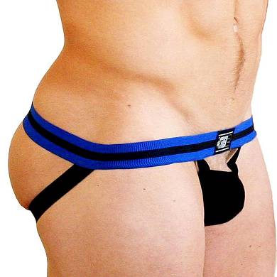 GB2 Jack Net Jock Underwear (Jockstrap) Black/Royal