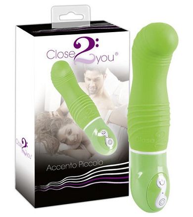 Close2you Accento piccolo verde - G-Punkt-Vibrator mit Rillen