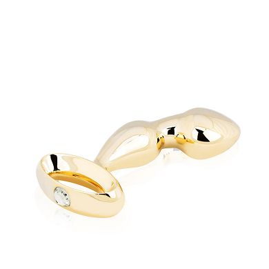 Anal-Dildo mit Haltering, gold, 11 cm