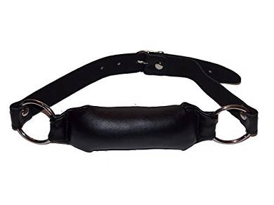 Black Leather Covered Soft Sponge Bar Gag. Mundknebel Fetish Fantasy Bondage Sm BDSM Sexsp