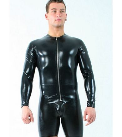 Latex Herren T-Shirt mit Reiverschluss (langarm) - Latexstrke 0,35 mm - Schwarz - Gre S