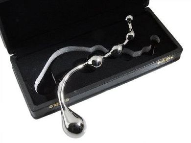 Geschwungener Edelstahl Anal Butt Gewicht ca. 450 Gramm mit Etui