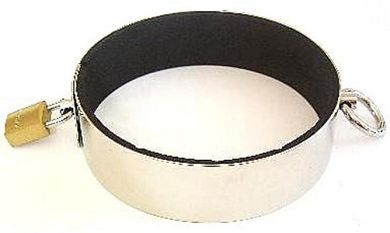 Edelstahl Halsband - mit Schlo & Ring der O - Halsumfang 45 cm