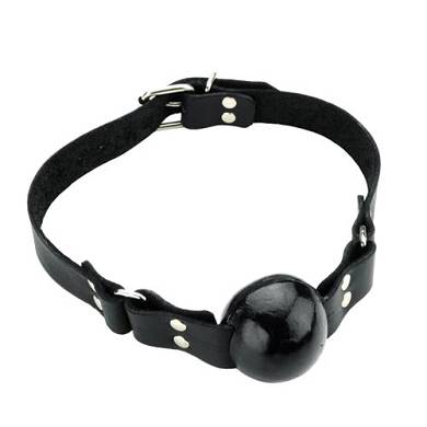 Spartacus Ball Gag 1 1/2" 4cm Small Black Knebel Rindsleder Größenverstell