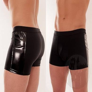 Wetlook Shorts mit PVC Einstzen