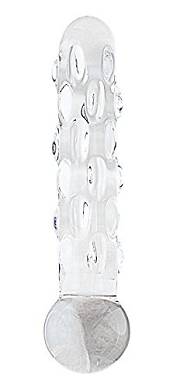 Doppel Glasdildo mit Struktur Handarbeit 15cm