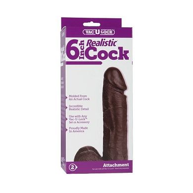 Doc Johnson - Vac-U-Lock Realistic Cock - 6 inch - black