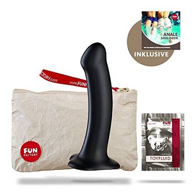 Fun Factory MAGNUM. schwarz. Silikon Dildo (Set inkl. tollen Zubehör) XL-Dildo 18.1 c