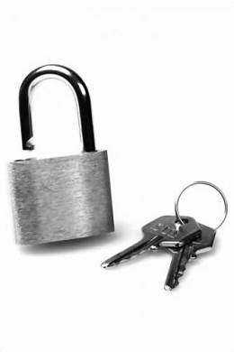 SM Möbel / Bondage Zubehör - Sicherheits - Schloss Messing - 30 x 30 mm