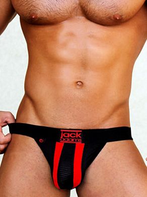 Jack Adams Racer Mesh Jockstrap black/red