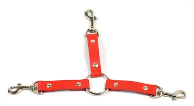 Leder Kreuzfessel 3er ROT