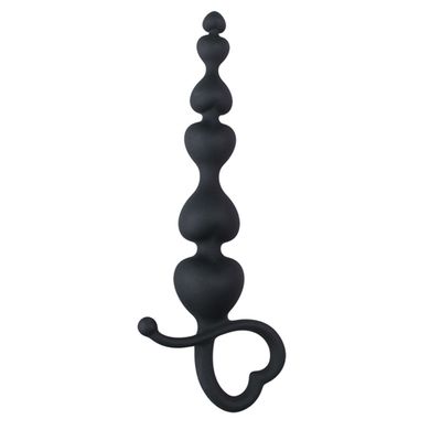 Schwarze Analkugeln mit herzfrmigem Griff