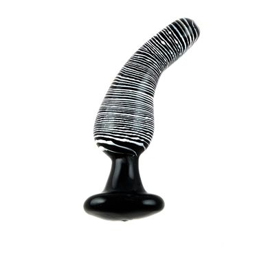 Glasvibrations Glasdildo Africa Line Pigmy - absolut bruchsicherer Anal Plug im Zebralook