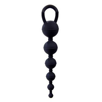 Analkette mit 6 Kugeln in Schwarz