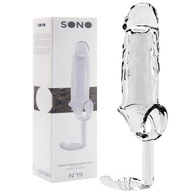 Penis Vergr??erungs-Sleeve und Plug transparent - SONO No.19