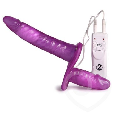 Vibrierender Strapon-Doppeldildo