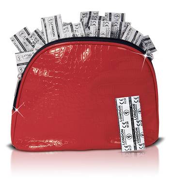 100 transparente Kondome plus Tasche