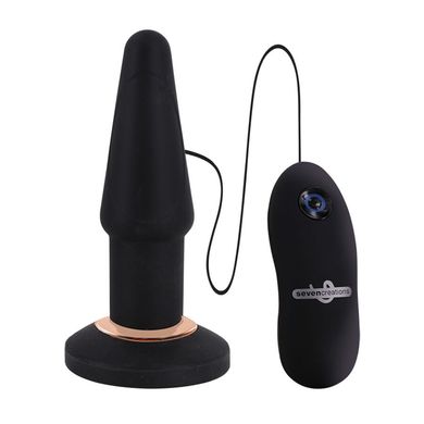 15 x 2 - 4 cm APEX Large Butt Plug with Vibrations Silicone black
