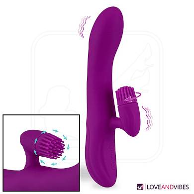 Aufladbarer Rabbit-Vibrator mit rotierenden Noppen