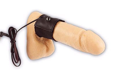 Leder Electro Penismanschette ELASTIK