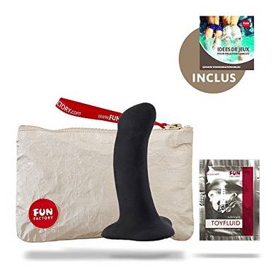 Fun Factory AMOR. schwarz. Silikon Dildo (Set inkl. tollen Zubehör). Stub 13.5 cm. Mi