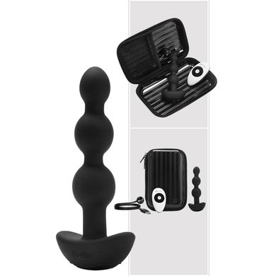 13,7 x 1,3 - 3 cm b-Vibe Triplet Anal Beads mit Vibration black