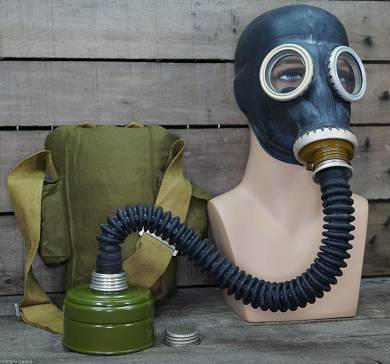 RUS Schutzmaske Gasmaske schwarz Schlauch unbenutzt Latex Größen 0 1 2 3 4