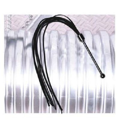 Leder Peitsche mit dnnem Metallgriff