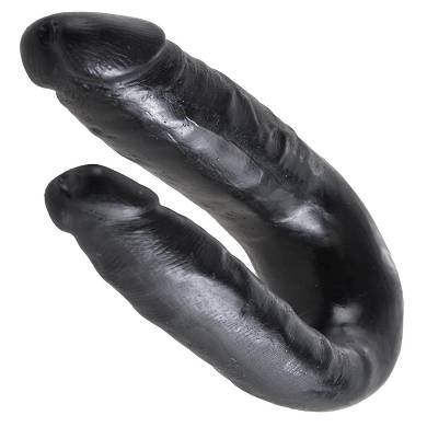 King Cock - U-Shaped Small Double Trouble Dildo - - schwarz